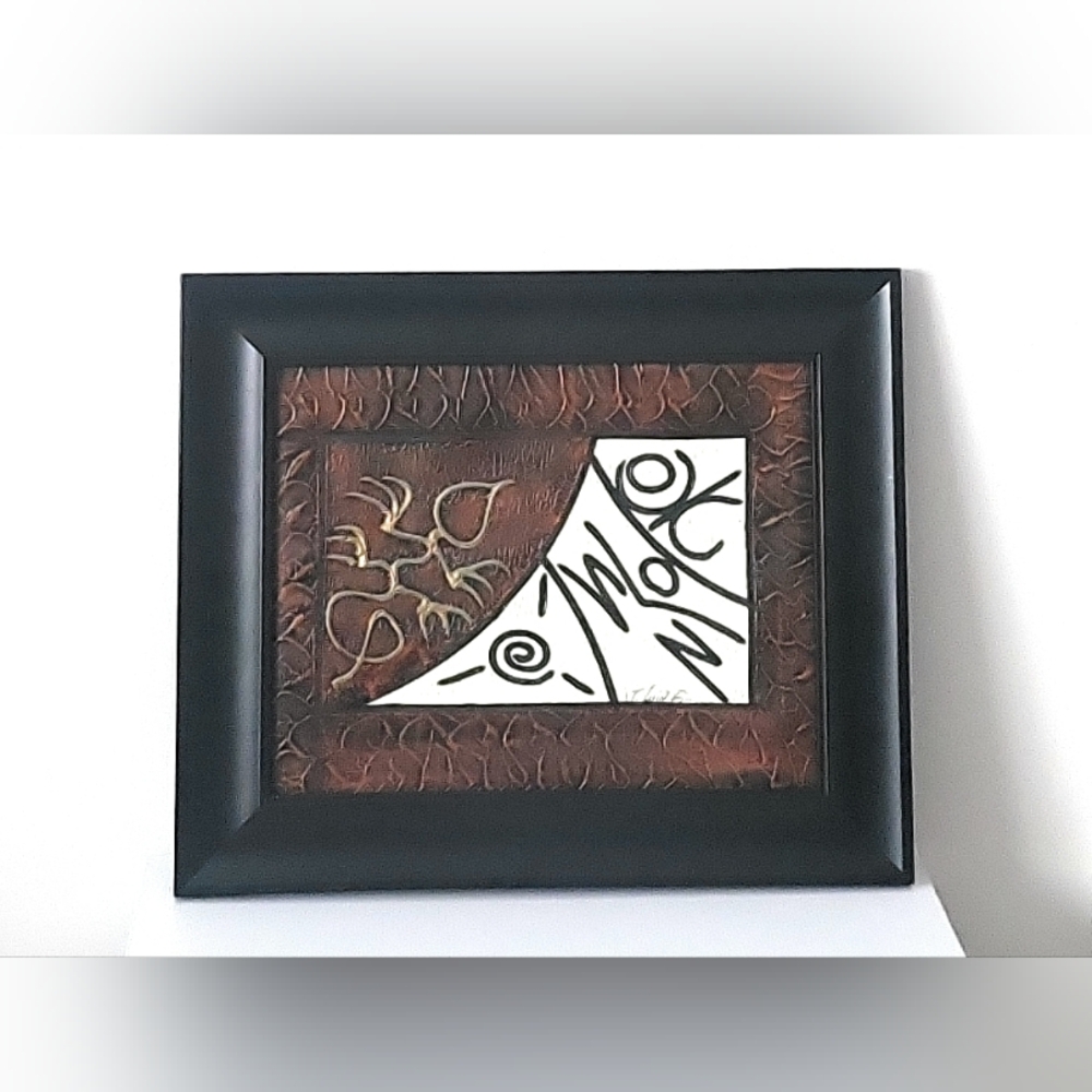 Original Abstract Mixed Media Textured Art. Signed .15 X 18